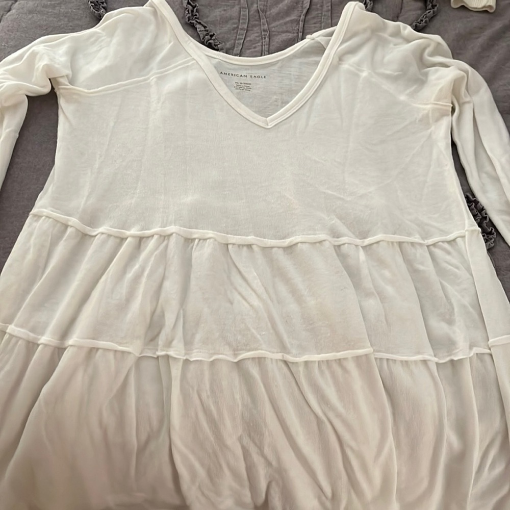 american eagle long sleeve white shirt